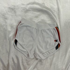 Aviator Nation White Shorts with Colorful Stripes